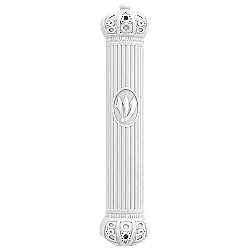 Water Proof Mezuzah Holder 15cm - White [Crown]