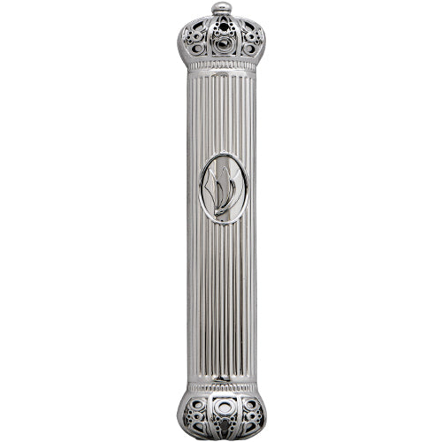 Water Proof Mezuzah Holder 15cm - Silver [Crown]