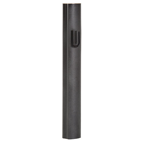 Aluminum Mezuzah Holder - Black [Printed ש]