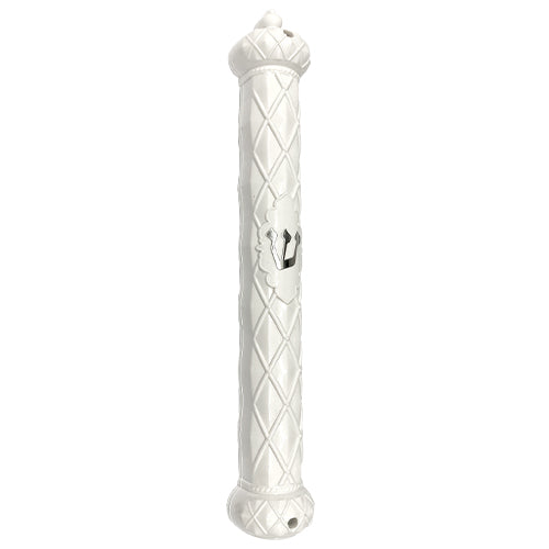Mezuzah Holder 12cm - White [Rhombus] N/A