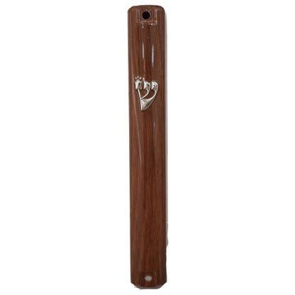 Water Proof Mezuzah Holder 12cm - Brown Wood Look