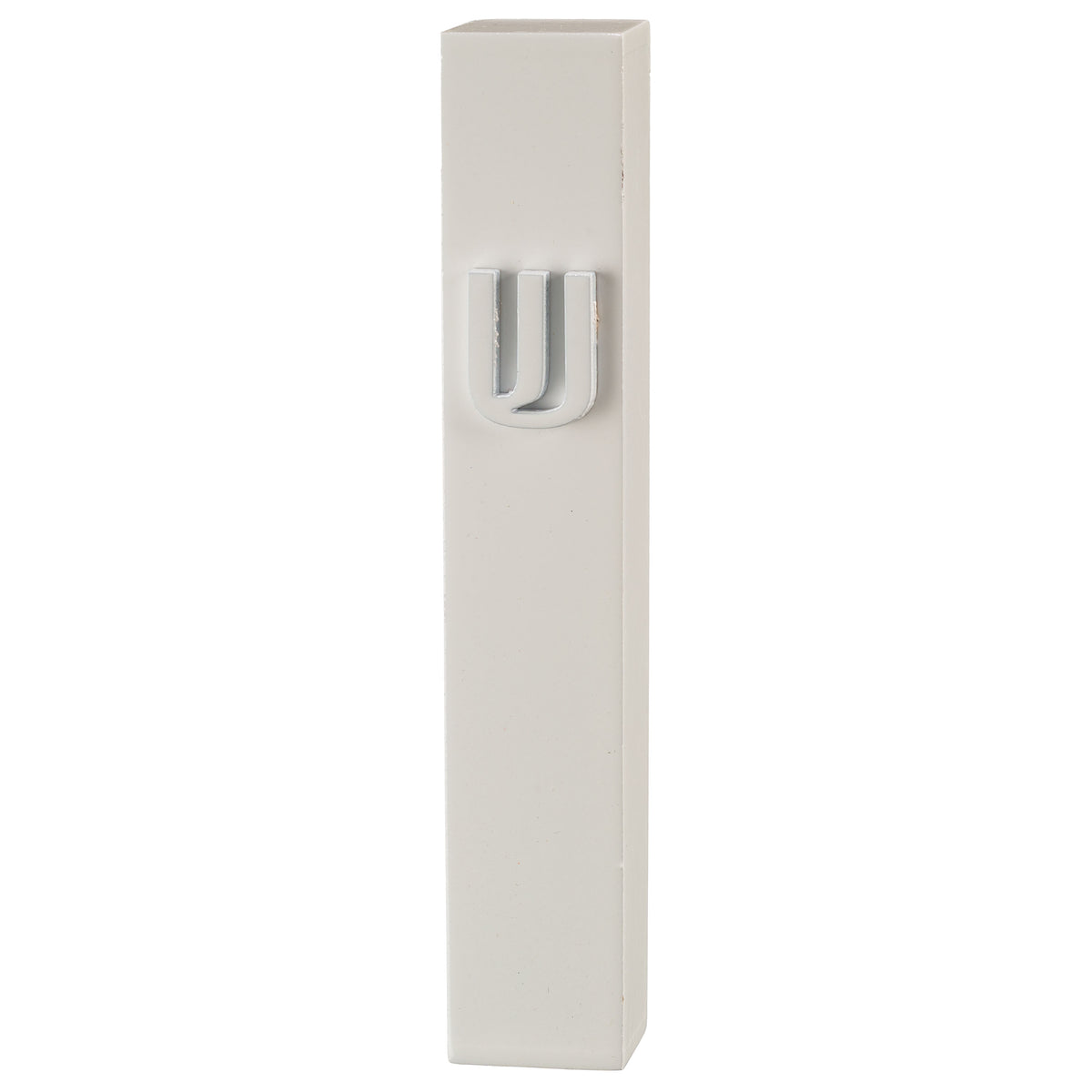 Wood Square Mezuzah Holder 15cm - White