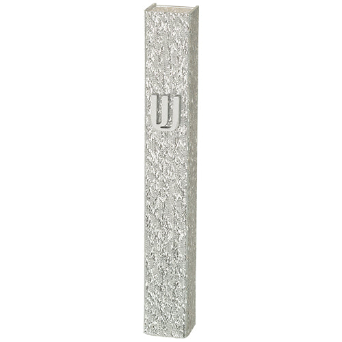 Lucite Mezuzah Holder 15cm - Silver Glitter