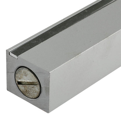 Aluminum Mezuzah Holder 15cm - Silver - Golden Stripe