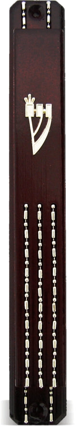 Dark Wood Mezuzah Holder 12cm [3 Chains]