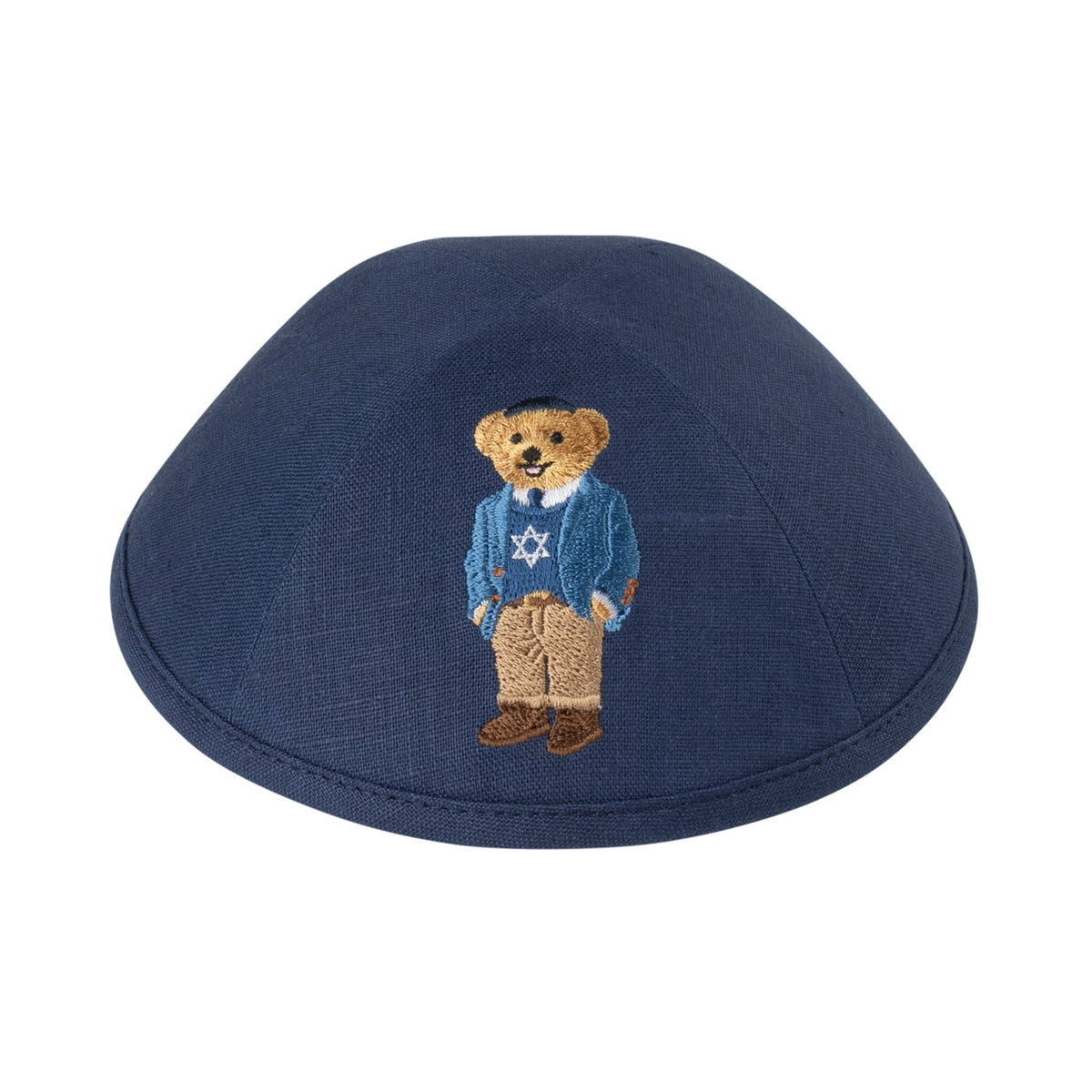 iKippah Bear Jewish Star Sweater- Navy Linen