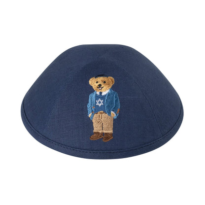 iKippah Bear Jewish Star Sweater- Navy Linen