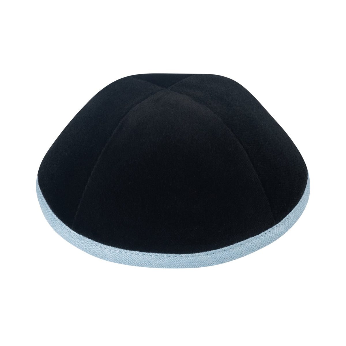 iKippah Black Velvet W/ Light Blue Rim
