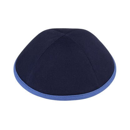 iKippah Navy Cotton W/ Mid Blue Rim