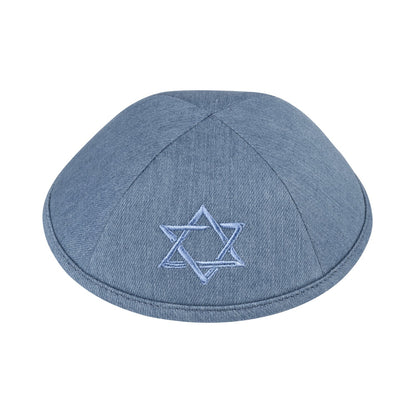 iKippah Denim W/ Light Blue Jewish Star