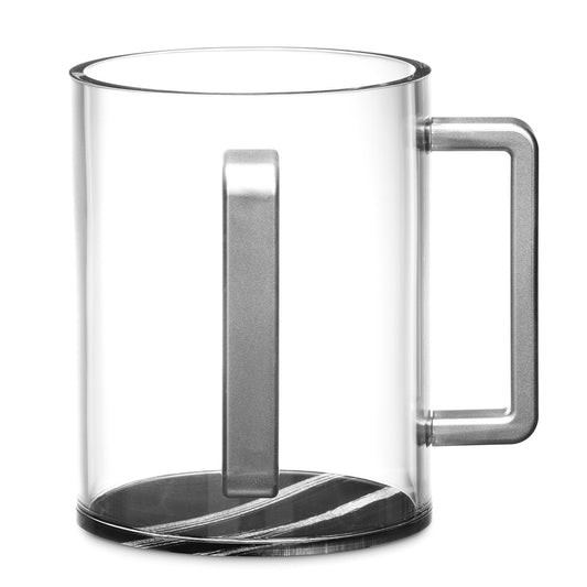 Acrylic Clear Washing Cup - Silver Handle - Silver/Black Marble #14