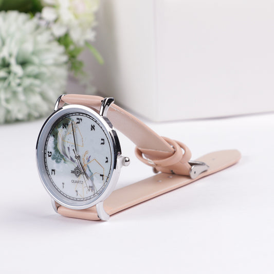 Watch W/ Aleph Bais - Gold Handle Silver Rim