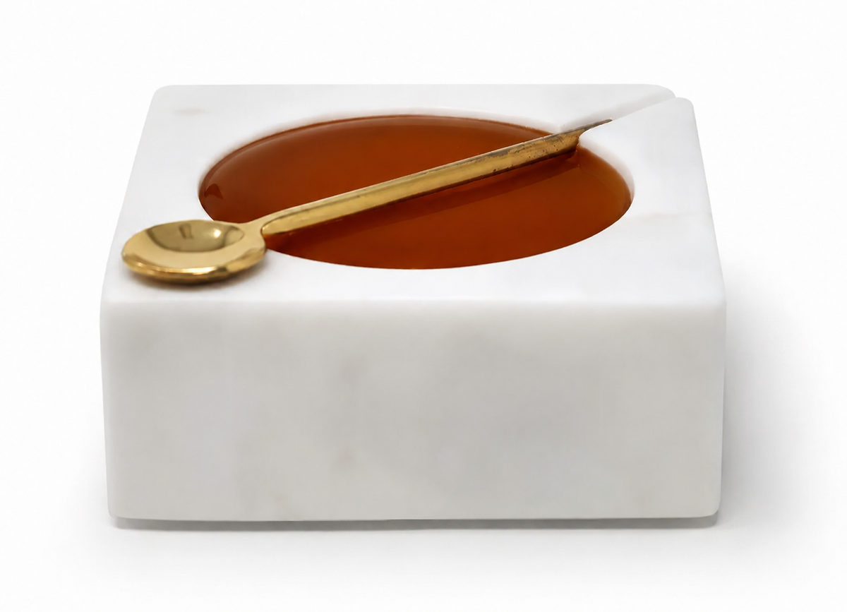 Marble Salt Dish w/ Spoon