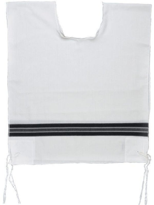 Keter Wool Tzitzis – Round Neck, 1 Hole, Ashkenaz, Thick Strings – Adult