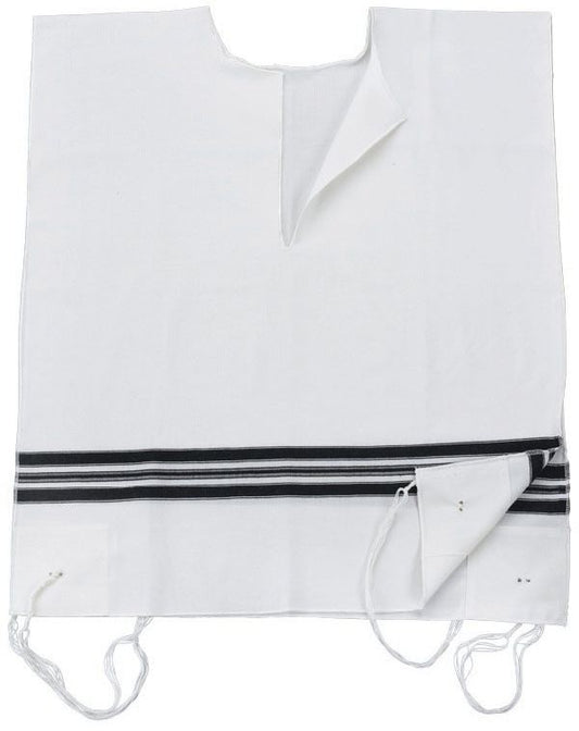 Keter Wool Tzitzis – V-Neck, 1 Hole, Ashkenaz – Adult
