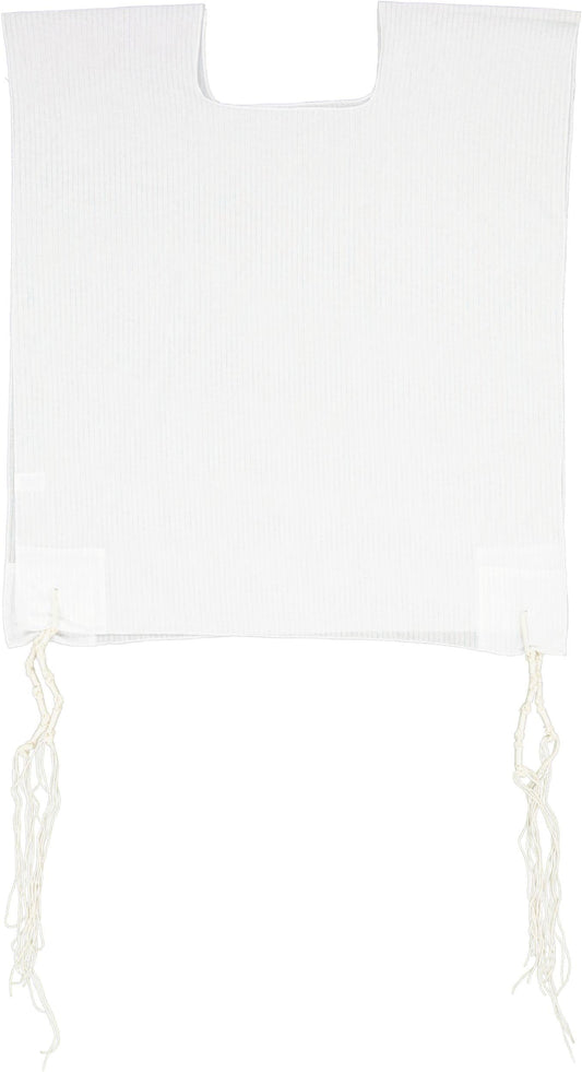 Keter 100% Cotton Tzitzis – Round Neck, 1 Hole, Ashkenaz, Thick Strings – Adult