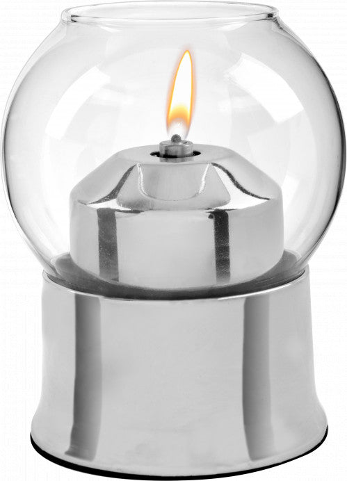 Round Glass Shul Lamp - Silver Base #81020