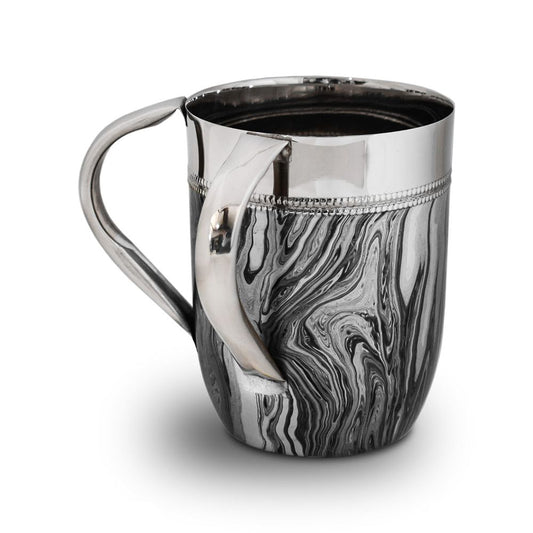 Black/Silver Marble Stainless Steel Wash Cup [BT] #4