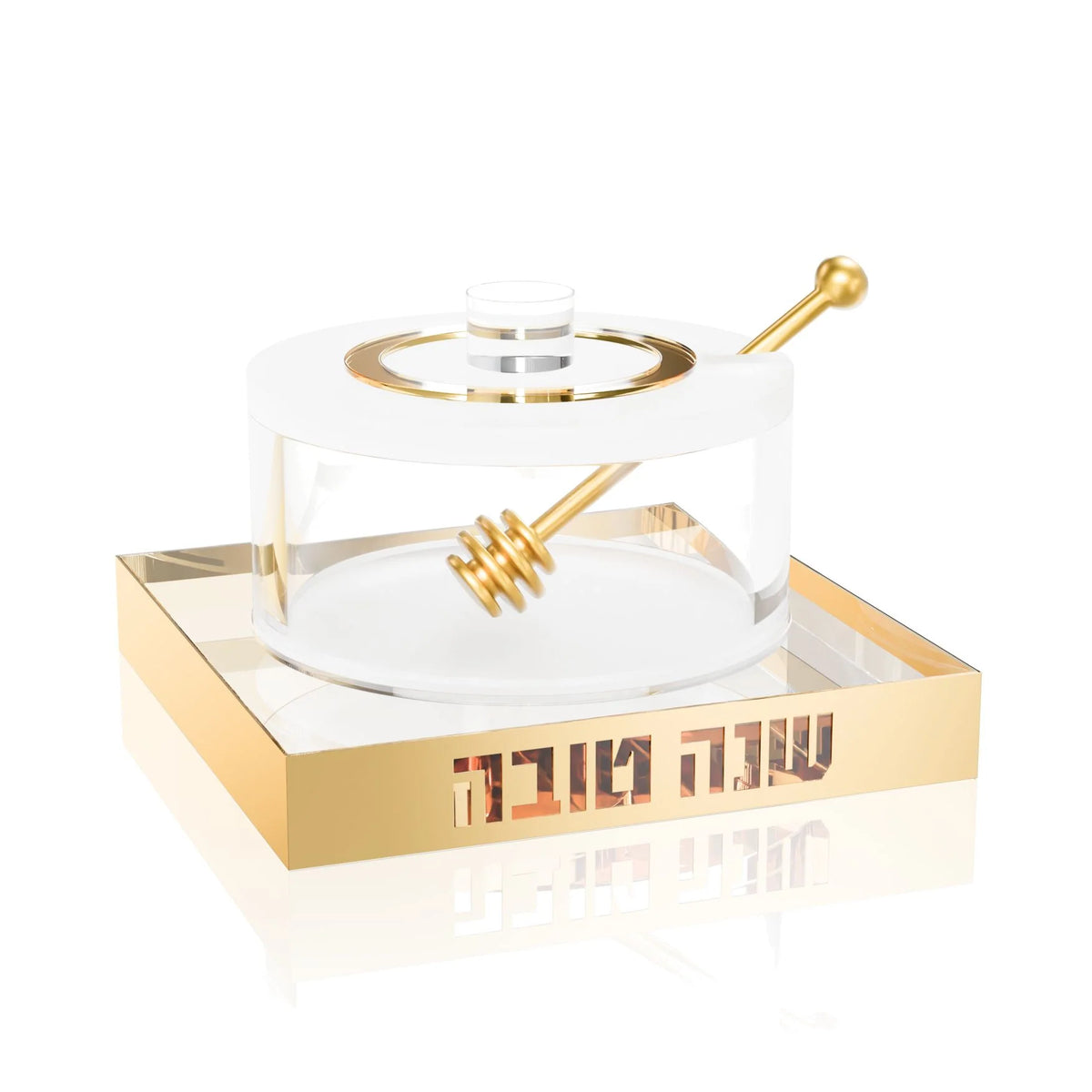 Lucite Honey Dish - Lucent - Gold [FT]