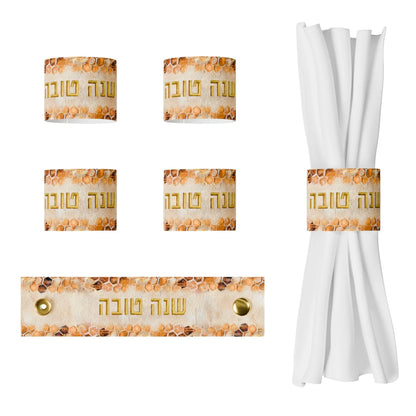 Leather Napkin Rings - שנה טובה - Blush Nectar [FT]