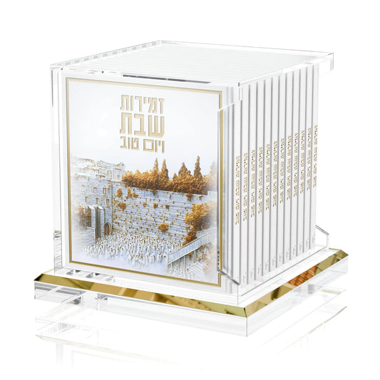 Set Zemiros 12 pièces carré en cuir et lucite – Pierre surélevée [FT]