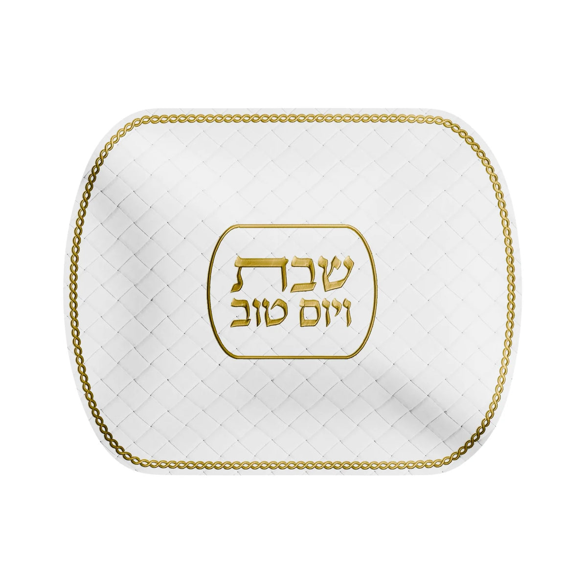 Leatherite Challah Cover - Woven - Gold [FT]