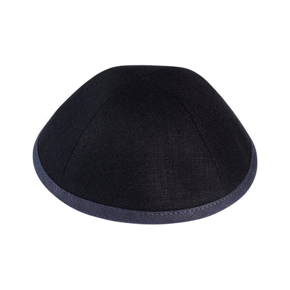 iKippah Black Linen W/ Colored Rims