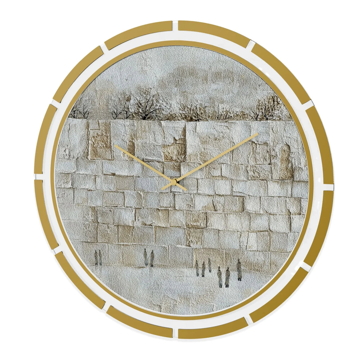 Lucite W/Leatherite Wall Clock - Kosel [FT]