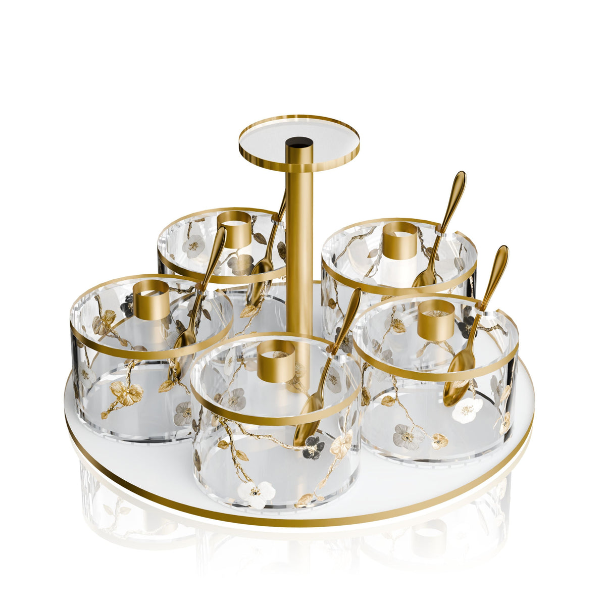 Lucite Swivel 5 Dip Dish - Ornate Garden [FT]
