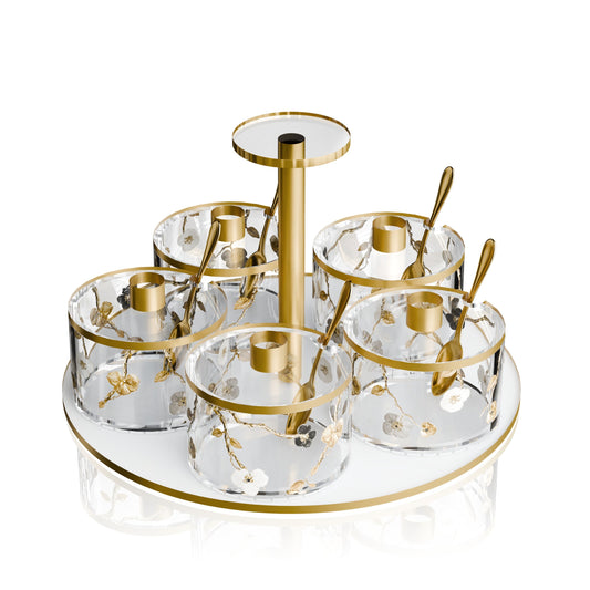 Lucite Swivel 5 Dip Dish - Ornate Garden [FT]