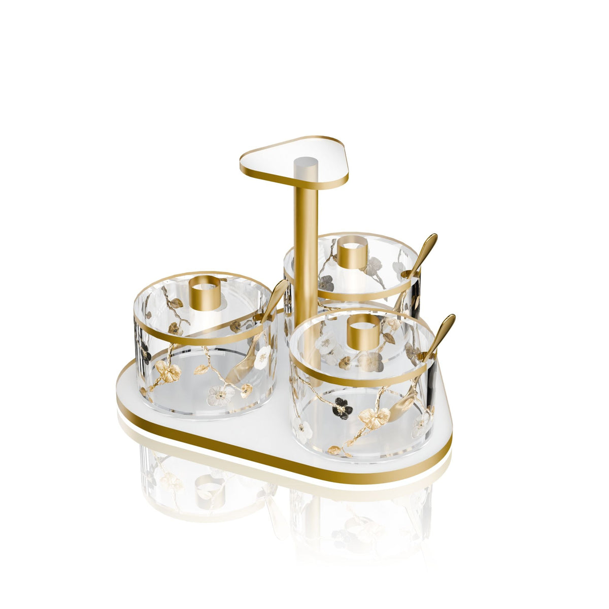 Lucite Swivel 3 Dip Dish - Ornate Garden [FT]
