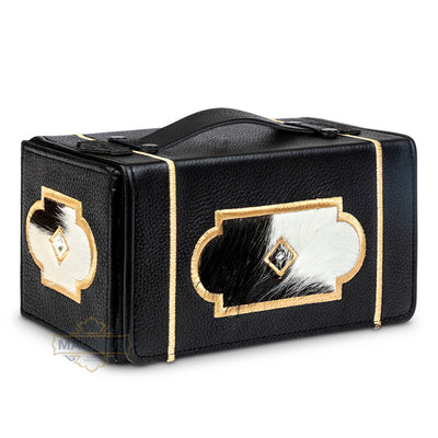 Leather Esrog Box [B&W Fur]  #1806 [MCT]