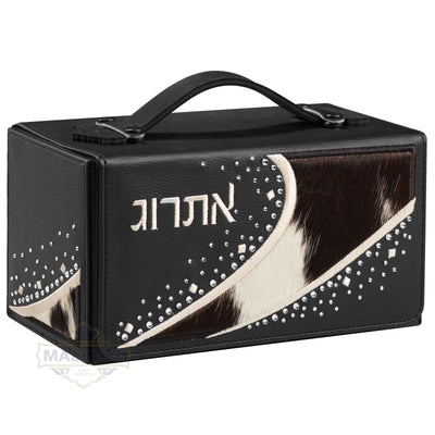 Leather Esrog Box [B&W Fur]  #1860 [MCT]