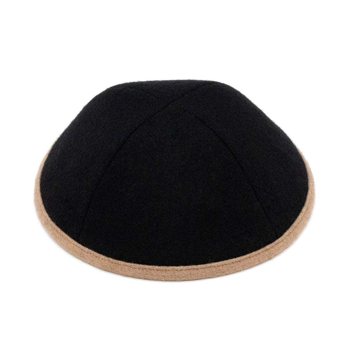 iKippah Black Wool W/ Camel Rim