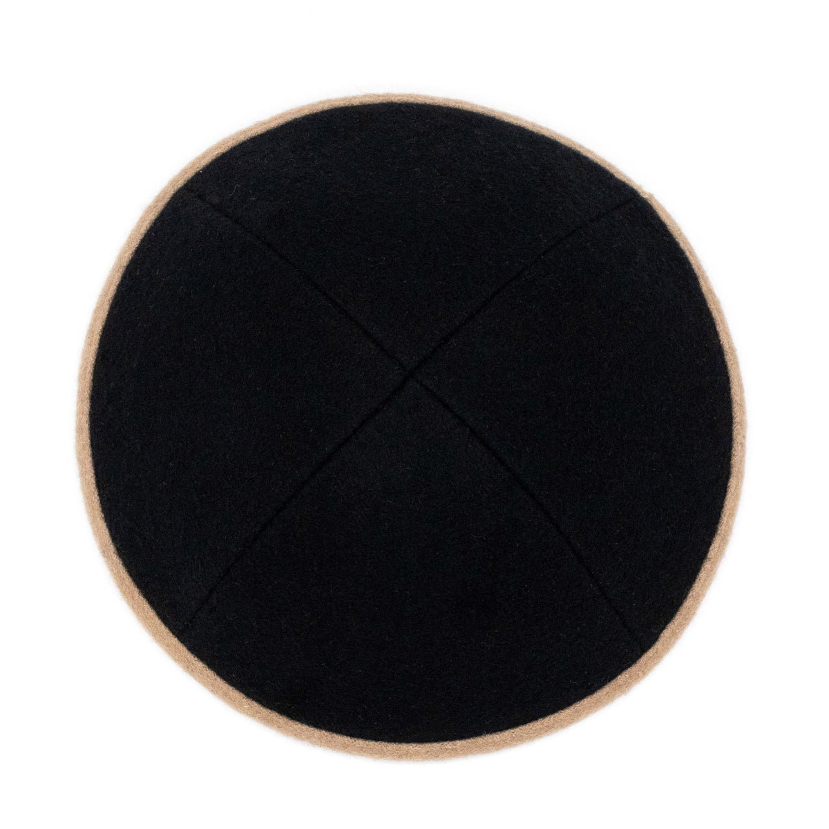iKippah Black Wool W/ Camel Rim