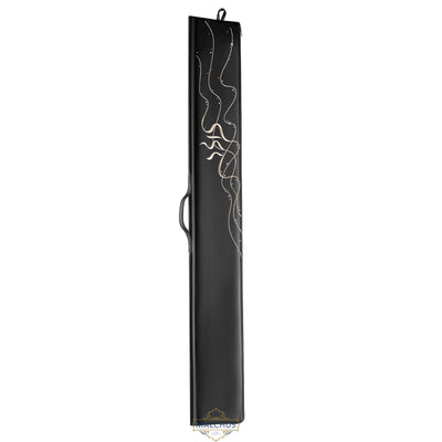 Leather Lulav Bag - Black - Wave  #1840 [MCT]
