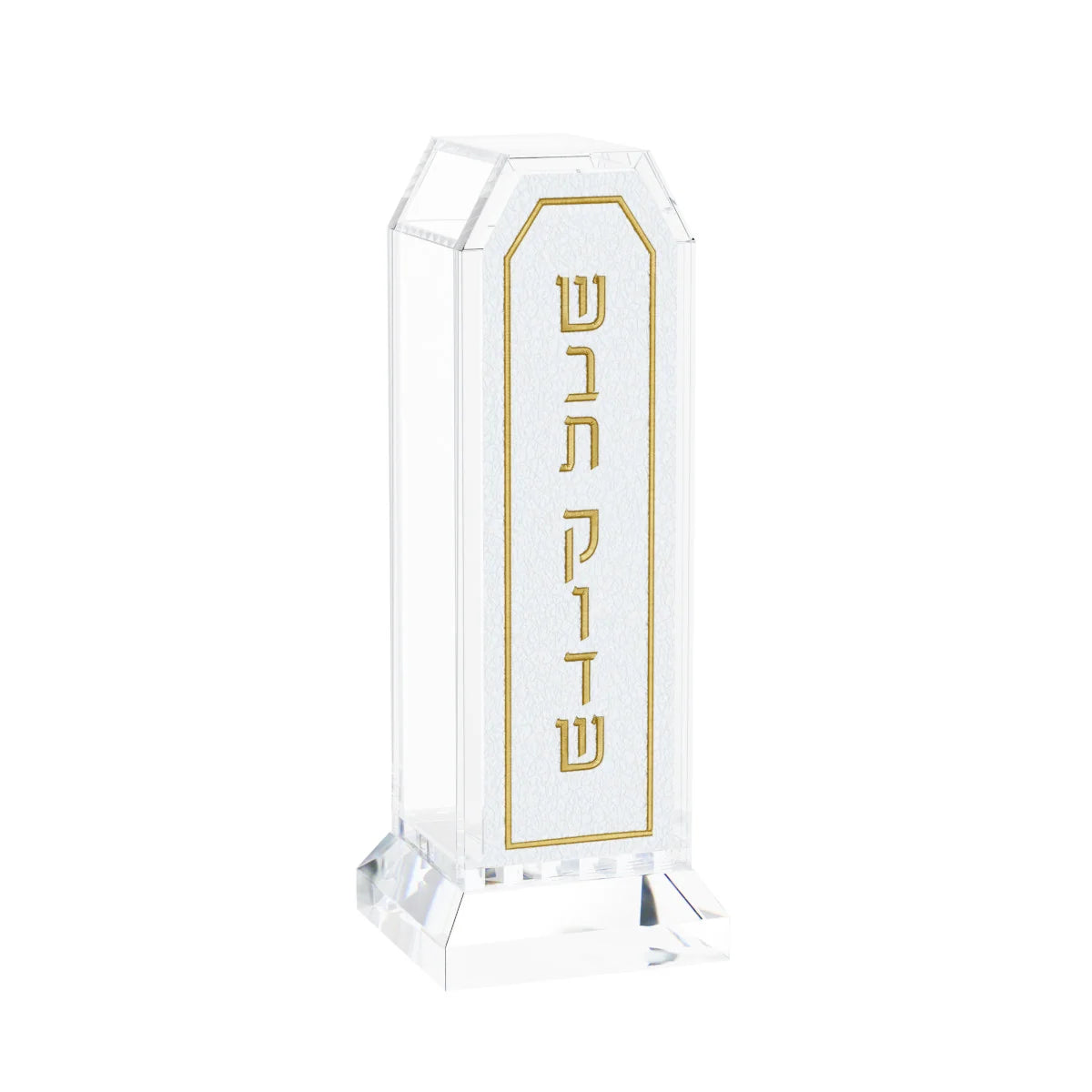 Lucite W/Leatherite Match Holder - Gold [FT]