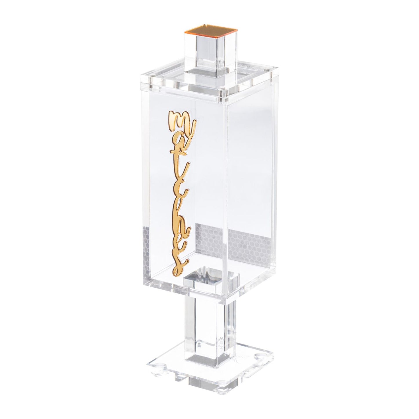 Lucite Match Holder Magnetic Cover - Gold