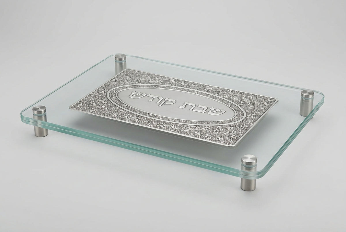 Silver & Glass Challah Board #3 [DD]