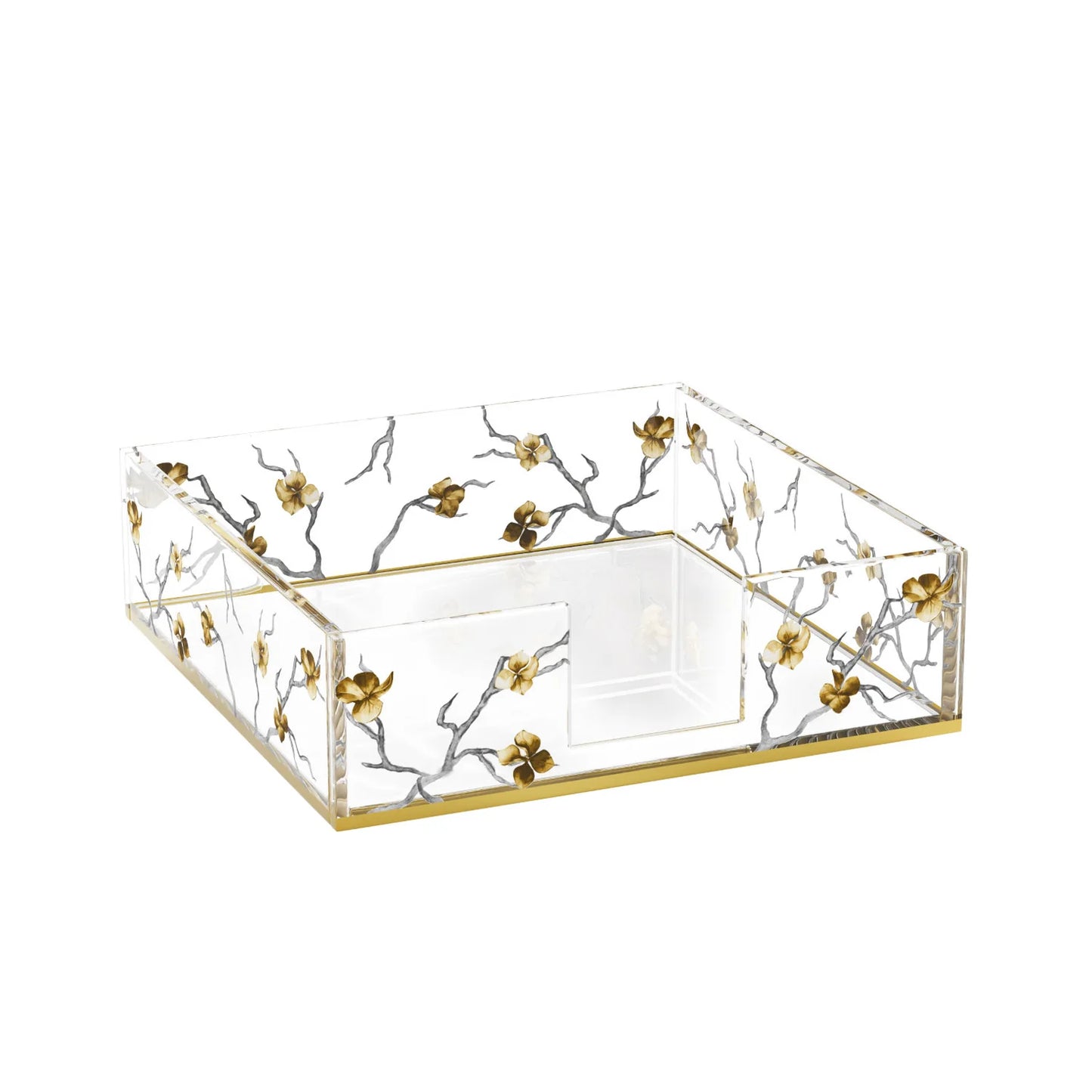 Lucite Napkin Holder - Golden Branch [FT]