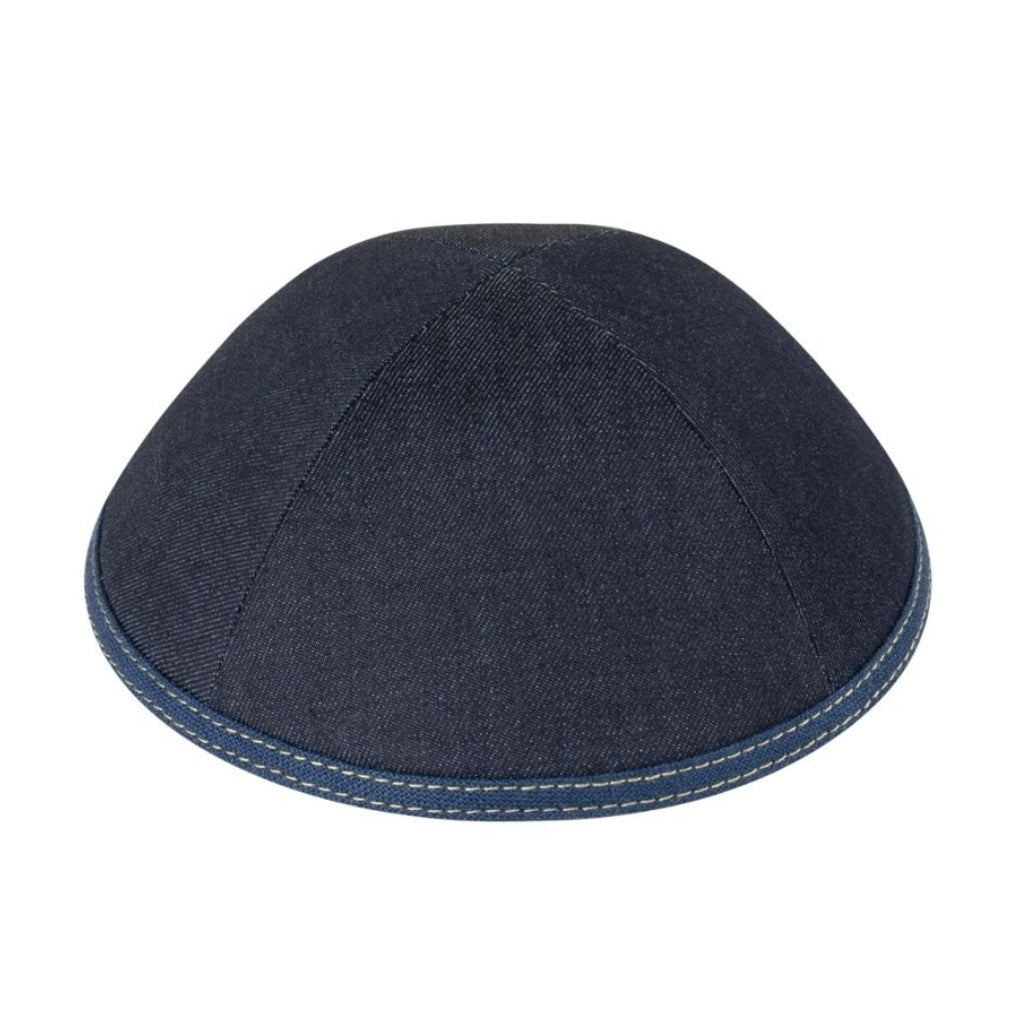 iKippah Navy Denim W/ Pale Yellow Stitching