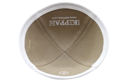 iKippah Tan Linen W/ Cream Rim