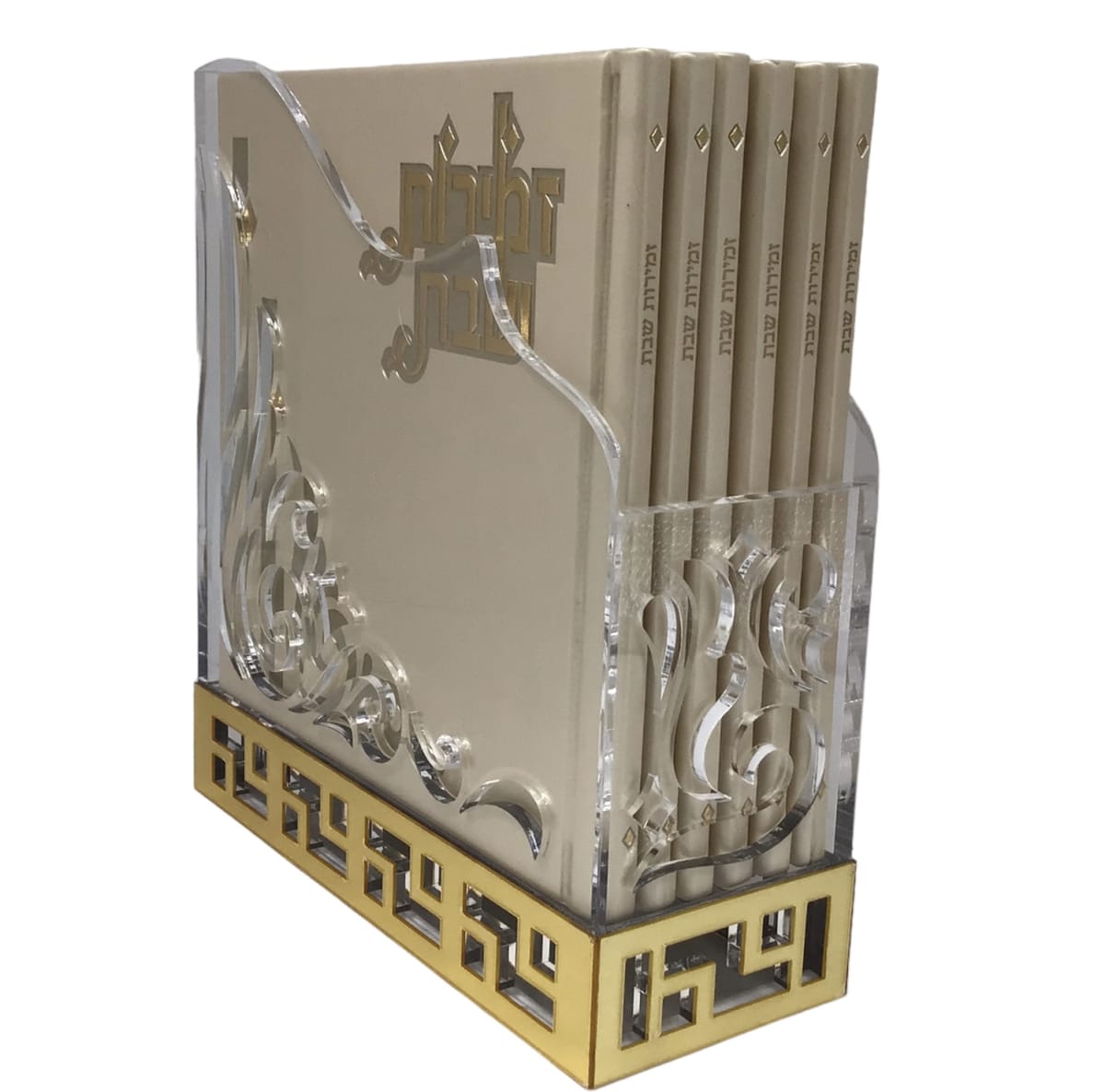 Lucite Zemiros Set 6pk H/C - Gold [Floral]