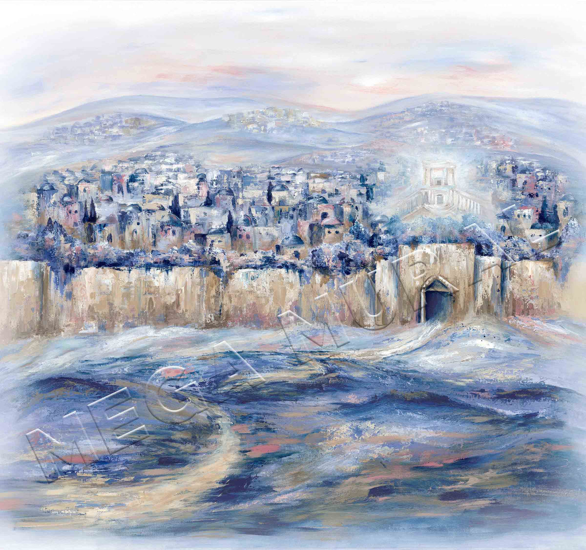 Yerushalayim Painting Full Wall Mural 8x7.5 Ft