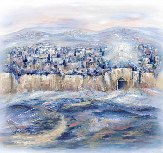 Yerushalayim Painting Full Wall Mural 8x7.5 Ft