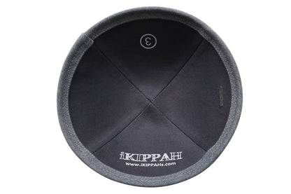 iKippah Navy Suiting W/ Gray Rim