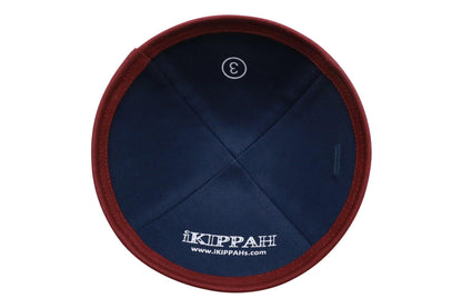 iKippah Navy Denim W/ Burgundy Rim