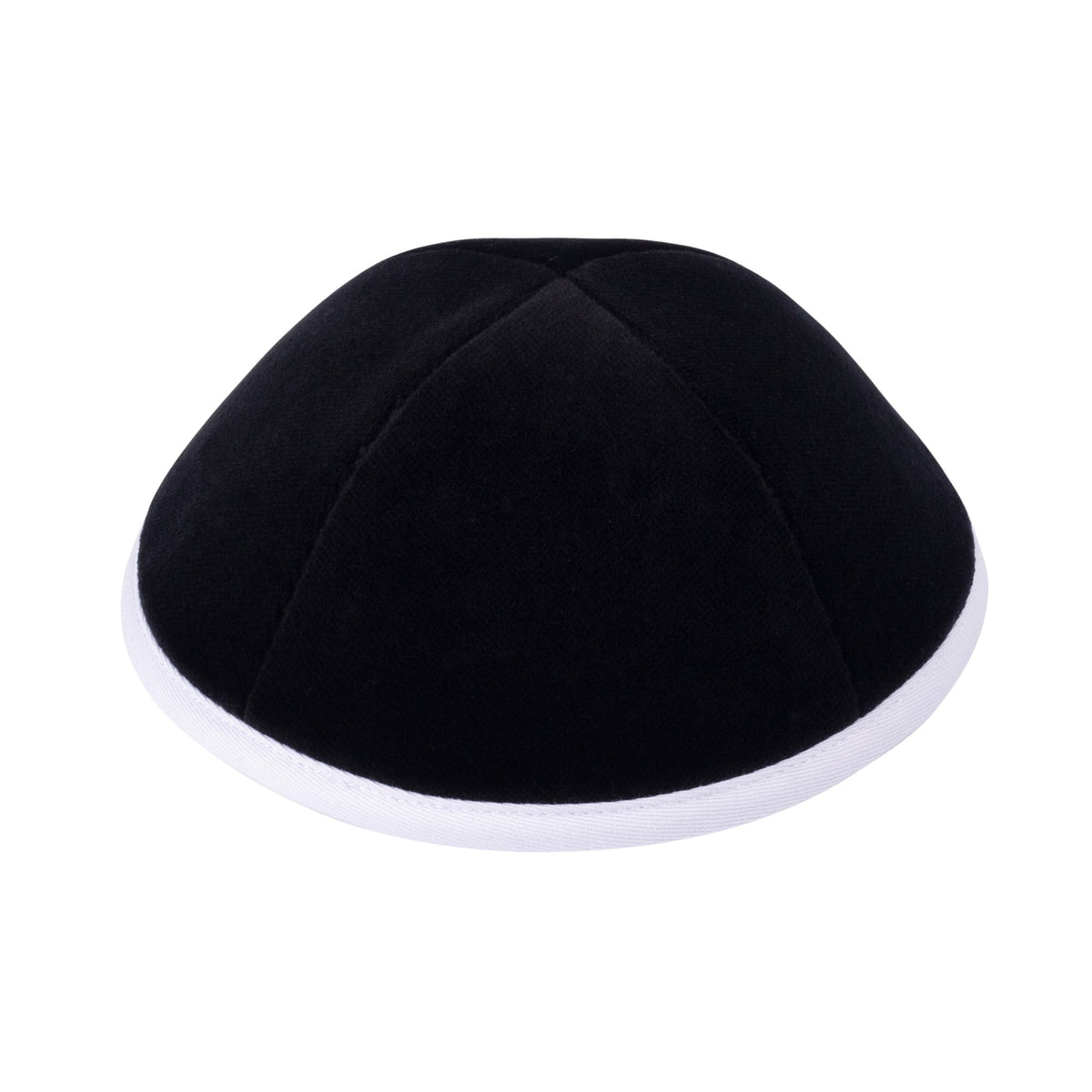 iKippah Black Velvet W/ White Cotton Rim