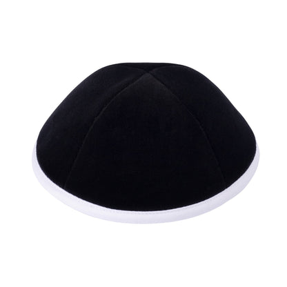 iKippah Black Velvet W/ White Cotton Rim