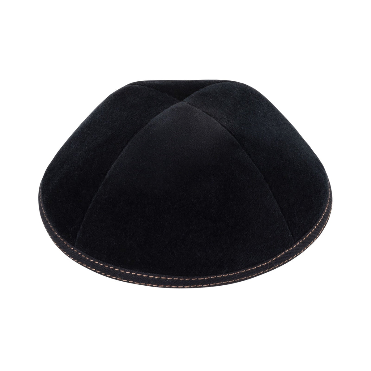 iKippah Black Velvet W/ Double Camel Stitching